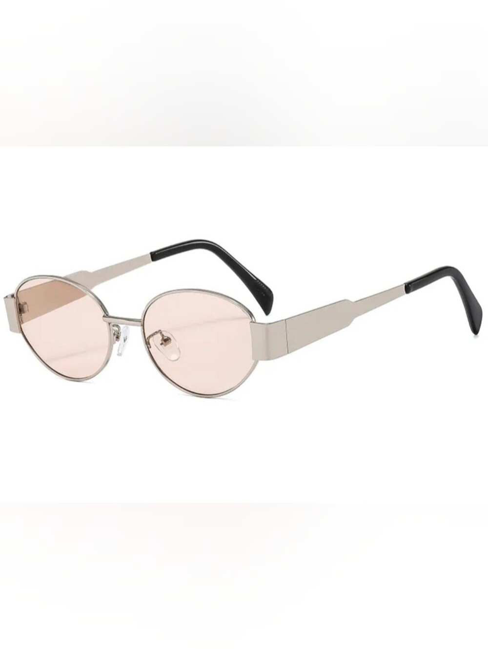 Women's Slim Metal Sunglasses with Pink Tinted Lenses